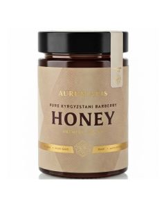 Kyrgyzstani Barberry Honey, 100% Raw Unfiltered Pure Honey, Hand Harvested Organic Honey, Non-GMO, Rich Nutrients & Energy Source, Respiratory Relief, Certified Honey - 500g Premium Grade Raw Honey