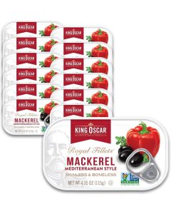 King Oscar Skinless and Boneless Mediterranean Style Mackerel Fillets, 4.05 Ounce (Pack of 12)