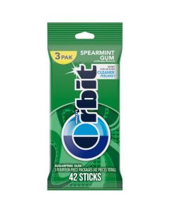 ORBIT Spearmint Sugarless Chewing Gum 3 Packs of 14Pieces 42 Total Pieces