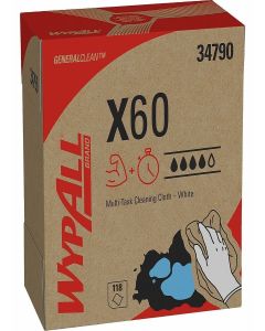 WypAll 34790CT X60 Wipers, POP-UP Box, White 126/Box