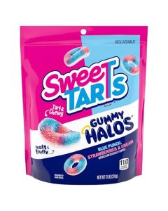SweeTARTS Halos Candy Blue Punch and Strawberries and Cream Tart and Chewy Soft and Fluffy 11 oz