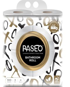 Paseo Elegant International Quality Extra Soft 3 Ply Toilet Paper 8 Toilet Rolls x 300 Toilet Tissue Sheets Sheet Size 9.9 x 10.5 cm