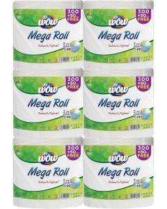 WOW Maxi Roll Embossed 2-Ply Paper Towels - Pack of 6