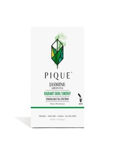 Pique Organic Jasmine Green Tea Crystals - Vitalizing Antioxidants for Immune Support, Radiant Skin, Calm Energy, Fresh Aroma Jasmine Petals - 14 Single Serve Sticks (Pack of 1)