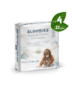 Organic Bamboo Baby Diapers Size 4 (9-14kg baby) 22pcs/ Eco-friendly, Hypoallergenic, Non-toxic, Breathable Nappies