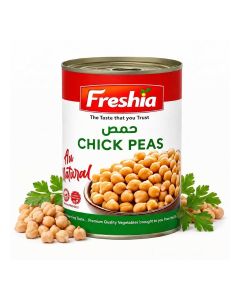 FRESHIA Chick Peas (Chole/Chana) 400g Can / Premium White Garbanzo Beans, Perfect for Curries, Salads & Hummus