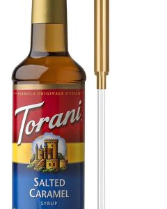 Torani Salted Caramel Syrup with Pump - 25.4 Fl Oz Bottle for Coffee and Drinks