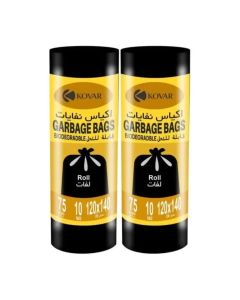 Kovar Biodegradable & Antibacterial Garbage Bags - 75 Gallon, 120X140Cm, 2-Pack Roll Set