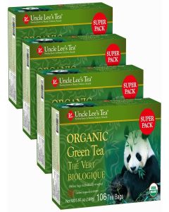 Uncle Lee's Tea Organic Green Tea, 100-Count Box (Pack of 4)