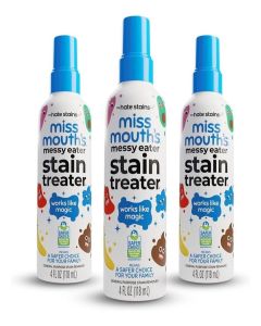 Messy Eater Stain Remover Spray for Baby Clothes, Newborn Essentials, Food, Grease & Coffee Stains, Laundry and Fabric Spot Cleaner, Pack of 3 Bottles, 120ml Each