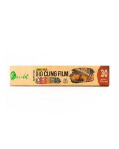 GREENDOT BIOPAK Biodegradable & Compostable Bio Cling Film Wrap (30m x 30cm), Made from Corn Starch, Ideal for Food Storage & Packing, Plastic-Free, BPA-Free, Food-Safe Multipurpose Food Cling Film