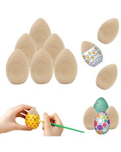 Chochkees Unpainted Wooden Eggs Natural Wood Eggs 21 Inches 12Pack CHKWUPEEGG21INCH