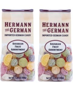 Hermann the German Hard Candy - Imported Bavarian Fruit Assortment - 2 Pack