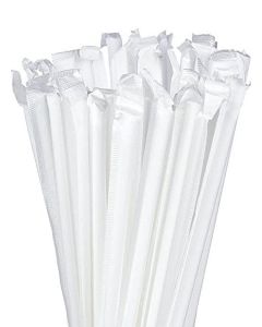 Concession Essentials Plastic Straws Wrapped 1000 Pack - 10.25 inch Jumbo Drinking Straw, Foodservice Disposable Straws, Bulk Set.Two Boxes of 500 Count Total 1000 Wrapped Straws