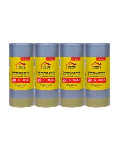 Biodegradable Drawstring Trash Bags – 5 Gallons (46 x 52 cm), XX-Small, Pack of 4 Rolls (80 Garbage Bags) – Kitchen, Bathroom & Office Garbage Bags with Ribbon Tie