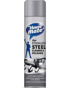 House Mate Stainless Steel Cleaner & Polisher – Powerful Spray for Hobs, Ovens & Appliances, Removes Grime & Fingerprints, Smear-Free Shine