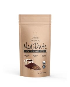 MEDIDATE Coffee Alternative - Roasted Date Seeds - Naturally Occurring Prebiotics / Polyphenols / Caffeine & Acid Free (12 oz. / 25 Servings)