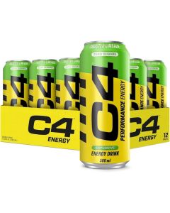 C4 Performance Energy Drink, Twisted Limeade, 500ml, Pack of 12