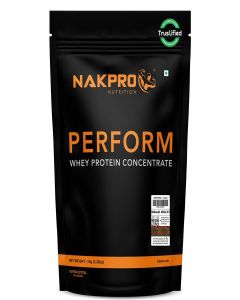 NAKPRO Perform Whey Protein Concentrate 1kg Malai Kulfi / 24g Protein, 5.3g BCAA / Trustified Certified 100% Authentic Supplement Powder & No Adulteration / Fast Absorbing Whey Protein Powder