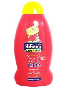 HiGeen Kids Shampoo 500ml - Cherry & Strawberry (Bibo) / Gentle, Tear-Free Formula for Soft, Nourished Hair
