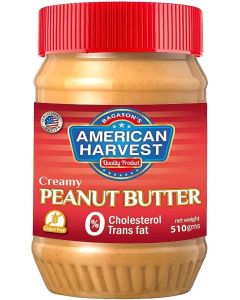 American Harvest Creamy Peanut Butter, 510 gm / Zero Trans Fat / Zero Cholesterol / Gluten Free