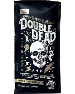Raven’s Brew Coffee - Double Dead™ Dark Roast Whole Bean Coffee, 12 oz - Naturally High Caffeine