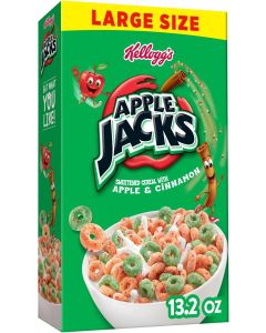 Kellogg's Apple Jacks Cold Breakfast Cereal, Sweetened with Apple & Cinnamon, 13.2oz Box