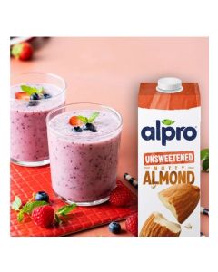 Alpro Almond Unsweetened Drink, Pack of 8 x 1L, 100% Plant Based And Dairy Free, Suitable For Vegans, Naturally Free From Lactose, Rich In Nutrients