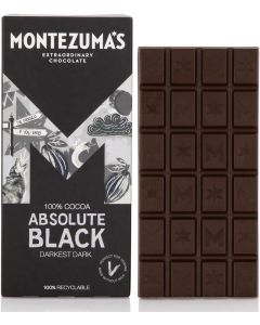 Montezuma's Absolute Black 100% Cocoa Dark Chocolate Bar - 90g