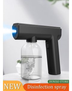 Handheld Spray Disinfection Gun,Portable Rechargeable ULV Nano Sprayer with Blue Light, Blue Light Foggers for Touchless Sanitization,for Garden,Home,Car,Office,250ml, Black