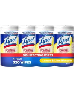 Lysol Disinfectant Wipes MultiSurface Antibacterial Cleaning Wipes For Disinfecting and Cleaning Lemon and Lime Blossom Pack of 4 Packaging may vary