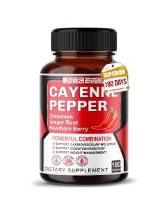 Cayenne Pepper Capsules Ultra Complex with Cinnamon Ginger Cardamom Hawthorn Berry Support Digestion Circulation Overall Wellness 180 Count Pack of 1