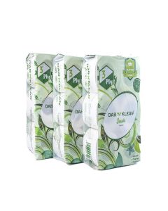 Dab N Klean 3 Ply Toilet Tissue Paper Roll - Pack of 18 / Soft & Ultra Absorbent / OBA-Free / Anti-Clog / Hygienic & 100% Natural Virgin Cellulose Fiber / 300 Pulls per Roll (18 Rolls (5400 Sheets))