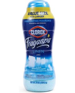 Clorox Fraganzia In-Wash Scent Booster Crystals in Linen Scent 70 Oz Value Size Laundry Scent Booster Crystals Linen Light Floral Laundry Fragrance 70 Ounce Crystals