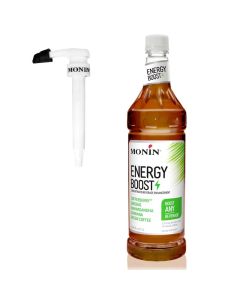 Monin Energy Boost Liquid Energy Supplement Subtle Tea Flavor Zero Added Sugar Great for Coffee Soda More LowCalorie Contains Natural Caffeine GlutenFree Clean Label 1 Liter Pump
