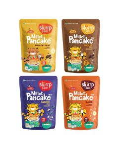 Slurrp Farm Healthy Pancake Lovers Combo Blueberry Classic and Chocolate and Banana 150G*4