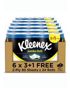 Multi Purpose Kitchen Tissue Paper Towel, 2 PLY, 24 Rolls x 90 Sheets, Absorbent Towels for all Surfaces