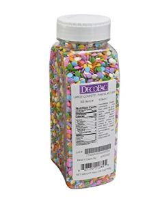 DECOPAC Quins Fancy Sprinkles 195oz Candy Sprinkles in Handheld Container Edible Sprinkles For Celebration Cakes Cupcakes Cookies Large Pastel Quins