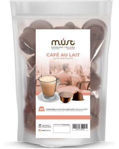 MUST 40 Capsules, Coffee Capsules Self Protected in 100% Recyclable Plastic, CAFE AU LAIT blend Pack of 40 Capsules Compatible with Dolce Gusto Machine, Made in Italy