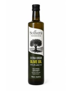 Solivera Premium Tunisian Extra Virgin Olive Oil – First Cold Pressed – Low Acidity – 750ml Dorica Glass Bottle