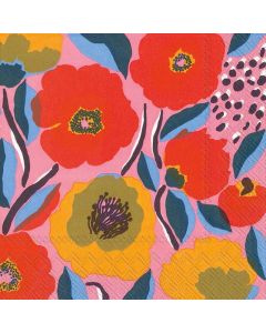Boston International IHR Ideal Home Range 3Ply Paper Napkins Marimekko Collections Party Napkin Pack Cocktail Size Rosarium Rose 5 x 5 20Count
