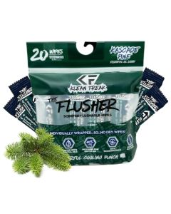 THE KLEAN FREAK FLUSHER Flushable Wipes For Adults Kids 100 BIODEGRADABLE Individual Wrapped Travel WET Wipe for Toilet Soothing Aloe Witch Hazel Alcohol Free 20 Pack Kascade Pine