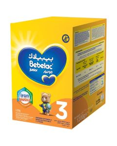 Bebelac Junior 3 Iron Biotics Growing Up Formula, 1-3 Years, Stage 3, Palm Oil Free, 1200g