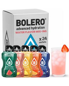 BOLERO Sugar Free Flavor Water Drink Mix Packets - Variety Fruit Flavors, 24 Count