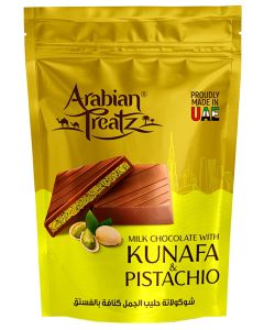 Arabian Treatz Milk Chocolate with Kunafa & Pistachio 250g / Premium UAE Chocolate / Rich Milk Chocolate