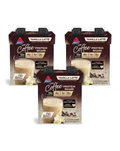 Atkins Iced Coffee Vanilla Latte Protein Shake 15g Protein Low Glycemic 4g Net Carb 1g Sugar Keto Friendly 12 packs of 11 fl Oz