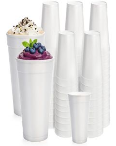 ZENFUN 30 Pc Large Disposable Foam Cups, 30 Oz White Insulated Foams Cup, Foam Drinking Cups for Coffee, Cold Drinks, Hot Beverages, Water, Tea, Juice, Cocoa, Party, Office, Home, Picnic, Events