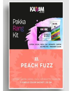 Kadam Pakka Rang Fabric Dye Colour / Peach Fuzz / 25g Pack / Includes DyFix Color Fixer / Permanent Fabric Dyes for Old Faded Jeans and Clothes