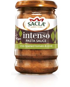 Sacla Intenso Pasta Sauce with Vine-Ripened Tomato & Olive, 190 g