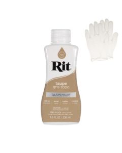 Rit Dye Liquid Fabric Dye for Crafting Clothing and Dcor 8 oz Bottle Taupe Gloves Included